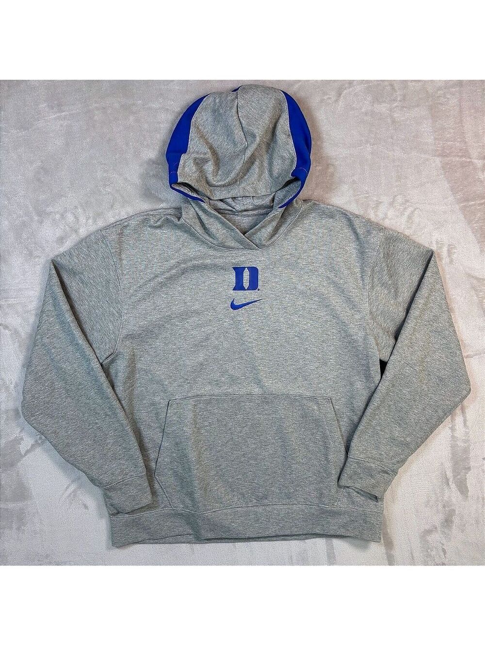 Duke Blue Devils Nike Hoodie Colorblock Hood Large D Logo Swoosh